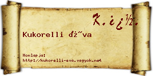 Kukorelli Éva névjegykártya
