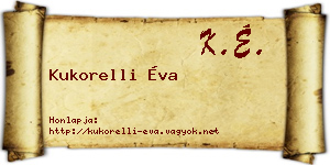 Kukorelli Éva névjegykártya
